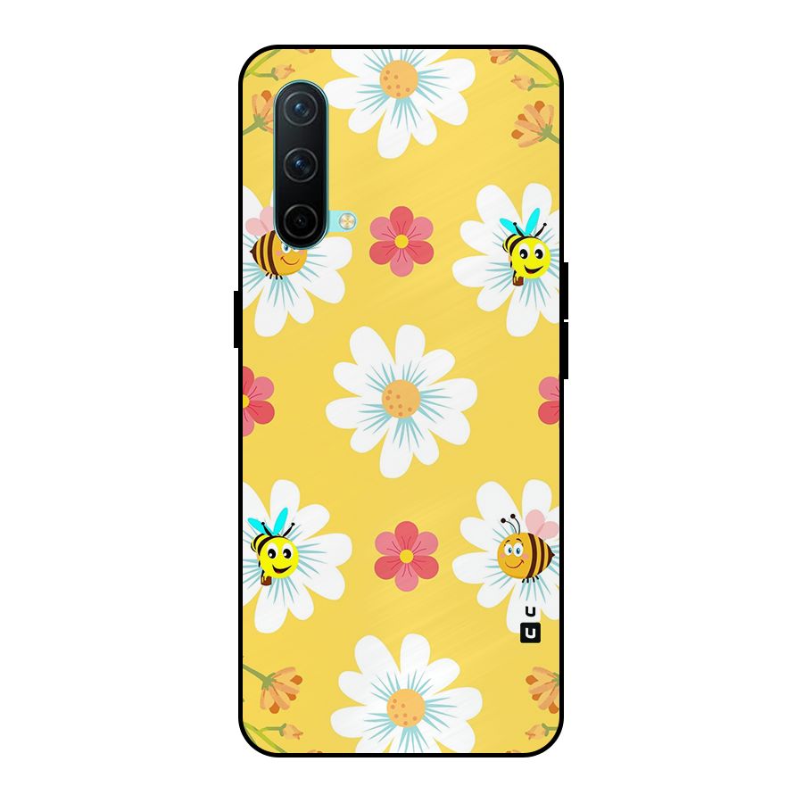 Happy Flowers Metal Back Case for OnePlus Nord CE 5G