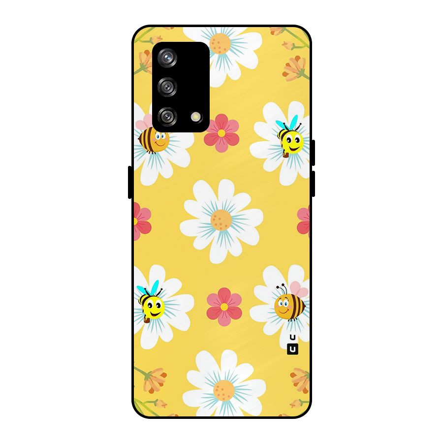 Happy Flowers Metal Back Case for Oppo F19