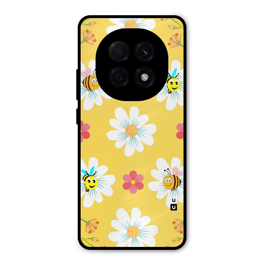 Happy Flowers Metal Back Case for Oppo F29 Pro