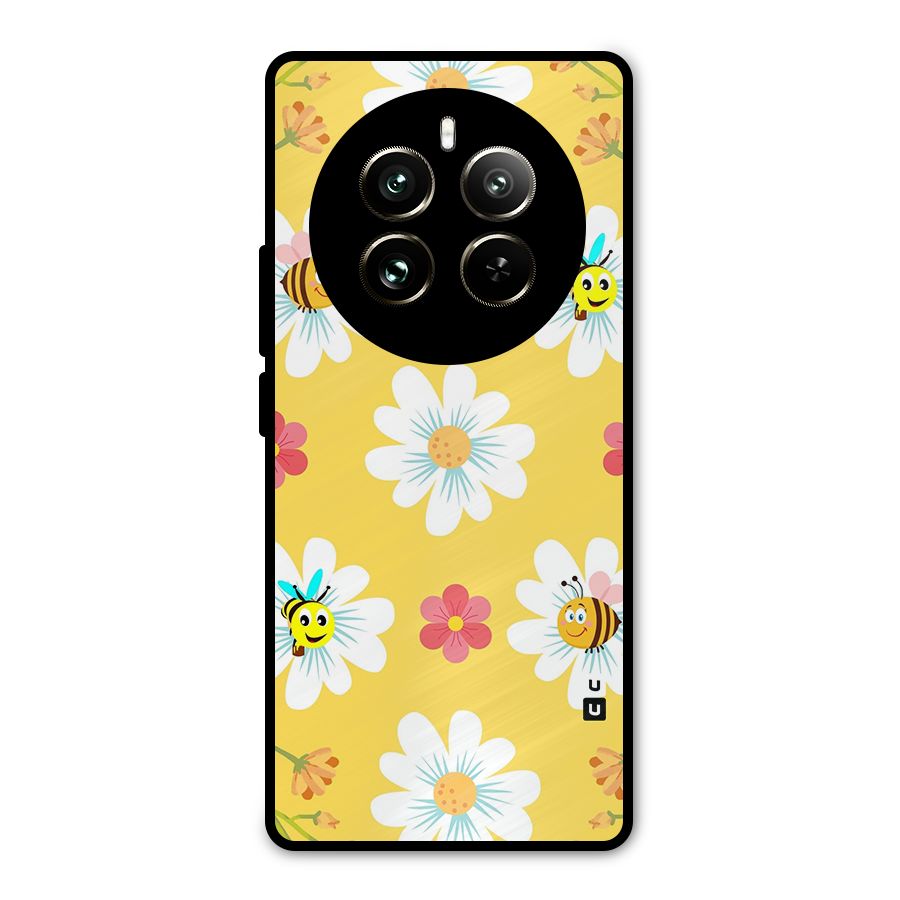 Happy Flowers Metal Back Case for Realme 12 Pro