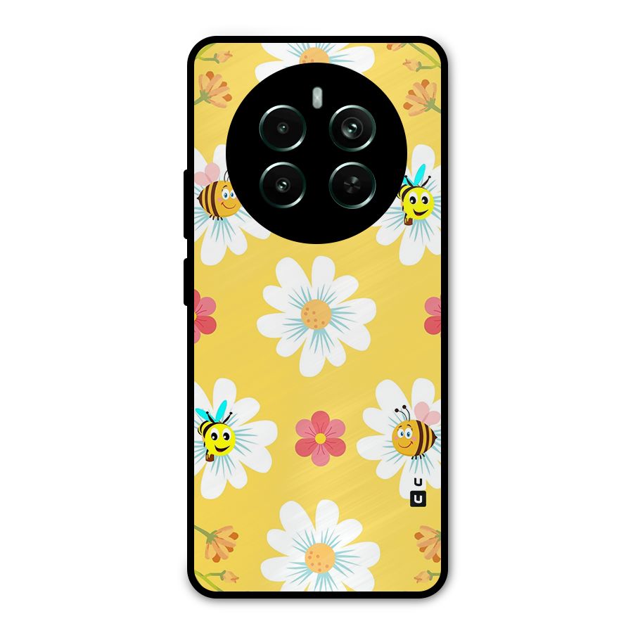 Happy Flowers Metal Back Case for Realme 12 Pro Plus