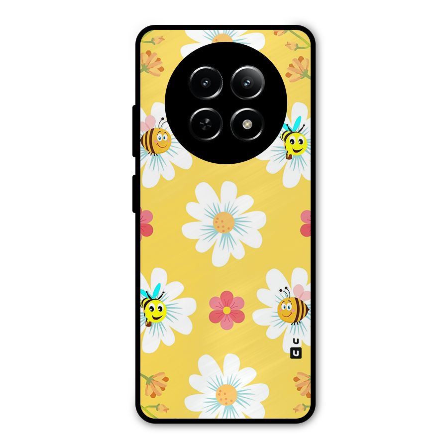Happy Flowers Metal Back Case for Realme 12x 5G
