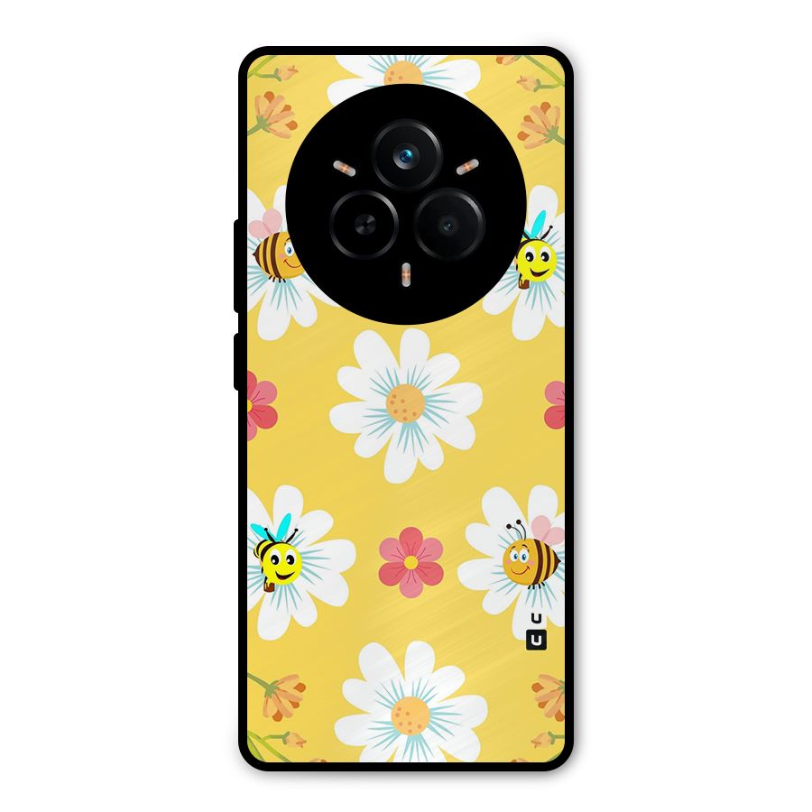 Happy Flowers Metal Back Case for Realme 14 Pro
