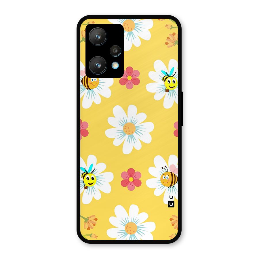 Happy Flowers Metal Back Case for Realme 9 Pro Plus 5G