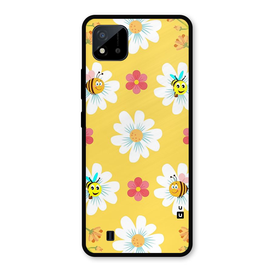 Happy Flowers Metal Back Case for Realme C11 2021