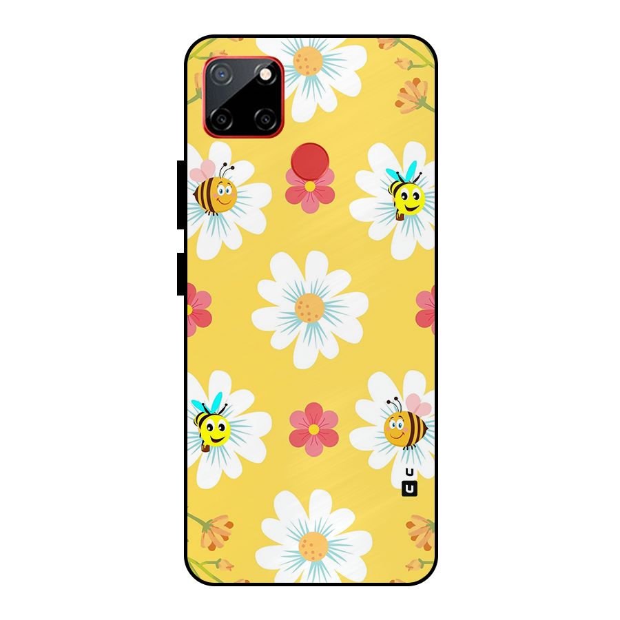 Happy Flowers Metal Back Case for Realme C12