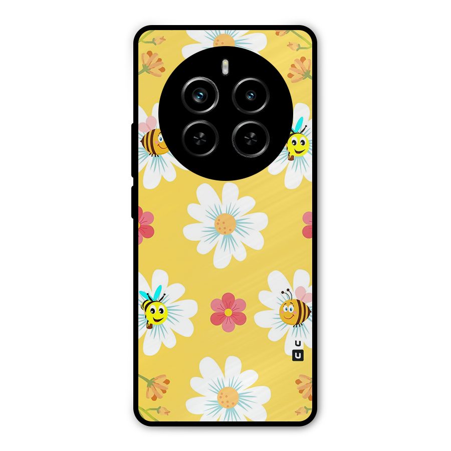 Happy Flowers Metal Back Case for Realme P1 Pro