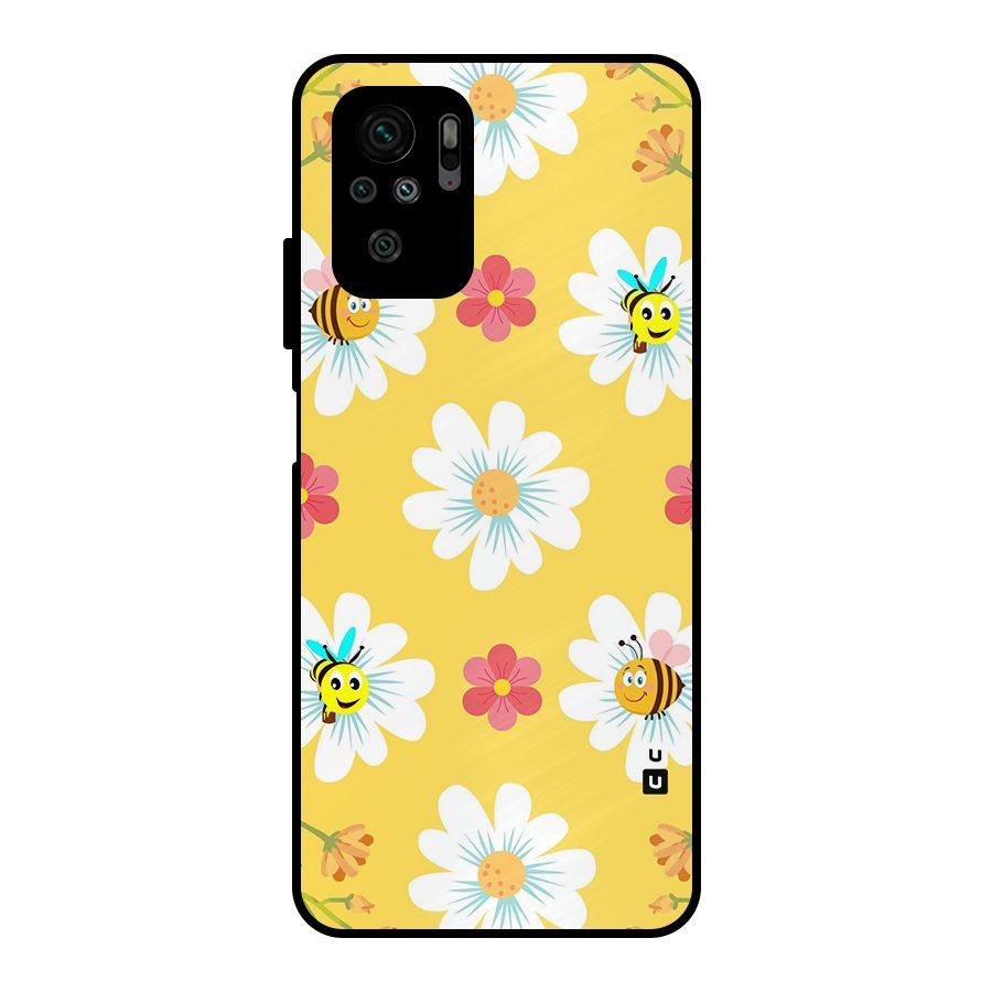 Happy Flowers Metal Back Case for Redmi Note 10S