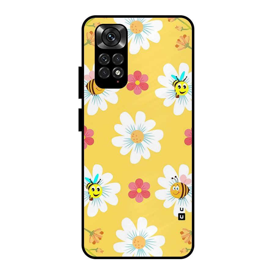 Happy Flowers Metal Back Case for Redmi Note 11 Pro