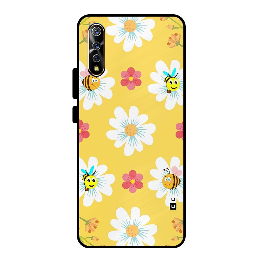 Happy Flowers Metal Back Case for Vivo S1