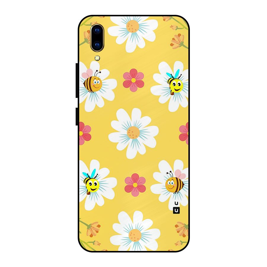 Happy Flowers Metal Back Case for Vivo V11 Pro
