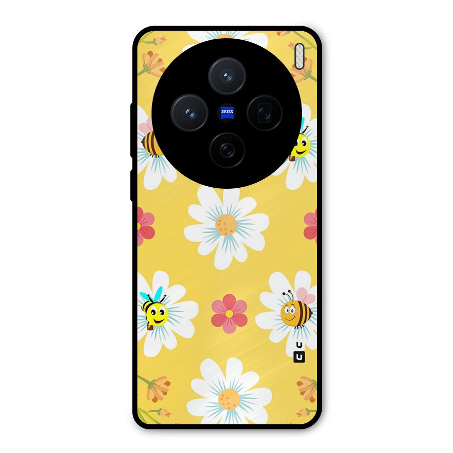 Happy Flowers Metal Back Case for Vivo X200
