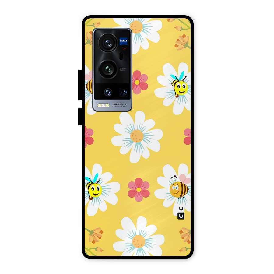 Happy Flowers Metal Back Case for Vivo X60 Pro Plus