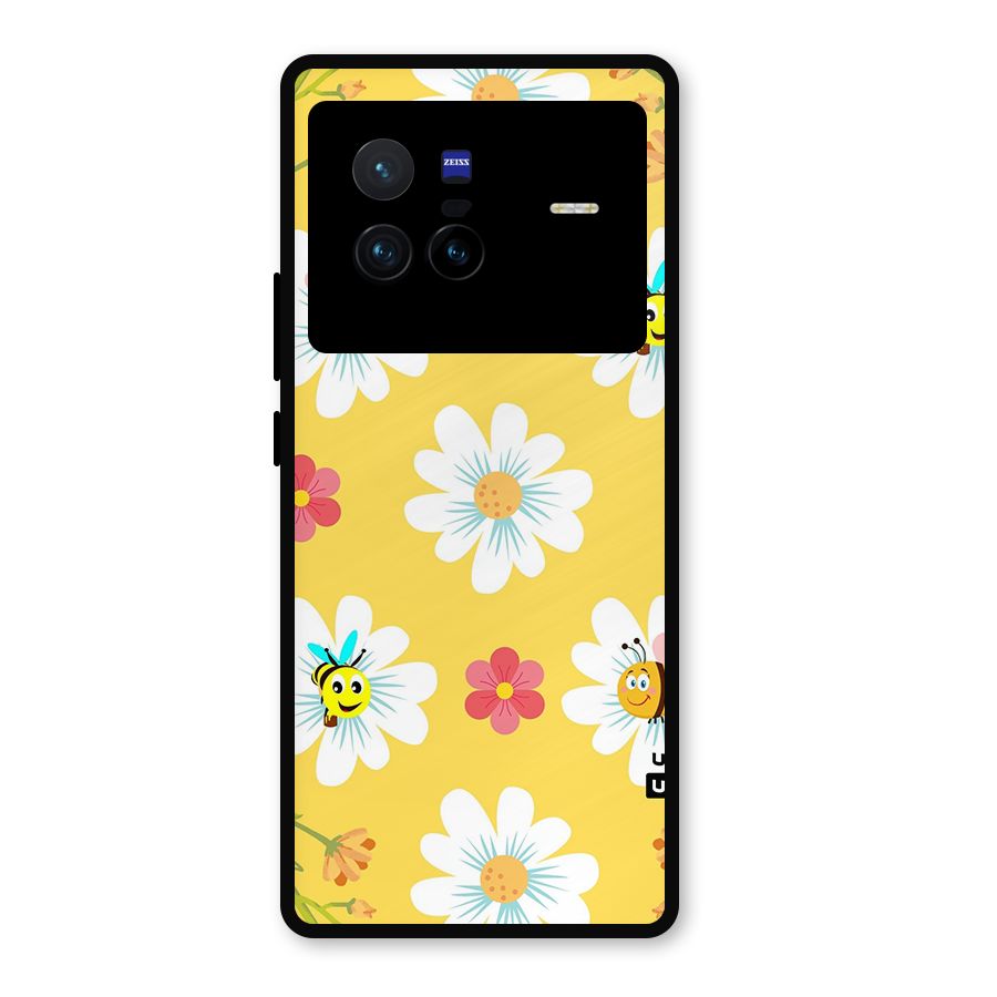Happy Flowers Metal Back Case for Vivo X80
