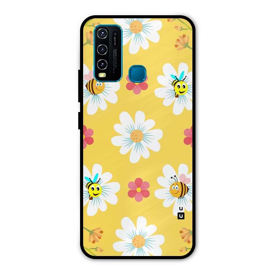 Happy Flowers Metal Back Case for Vivo Y50