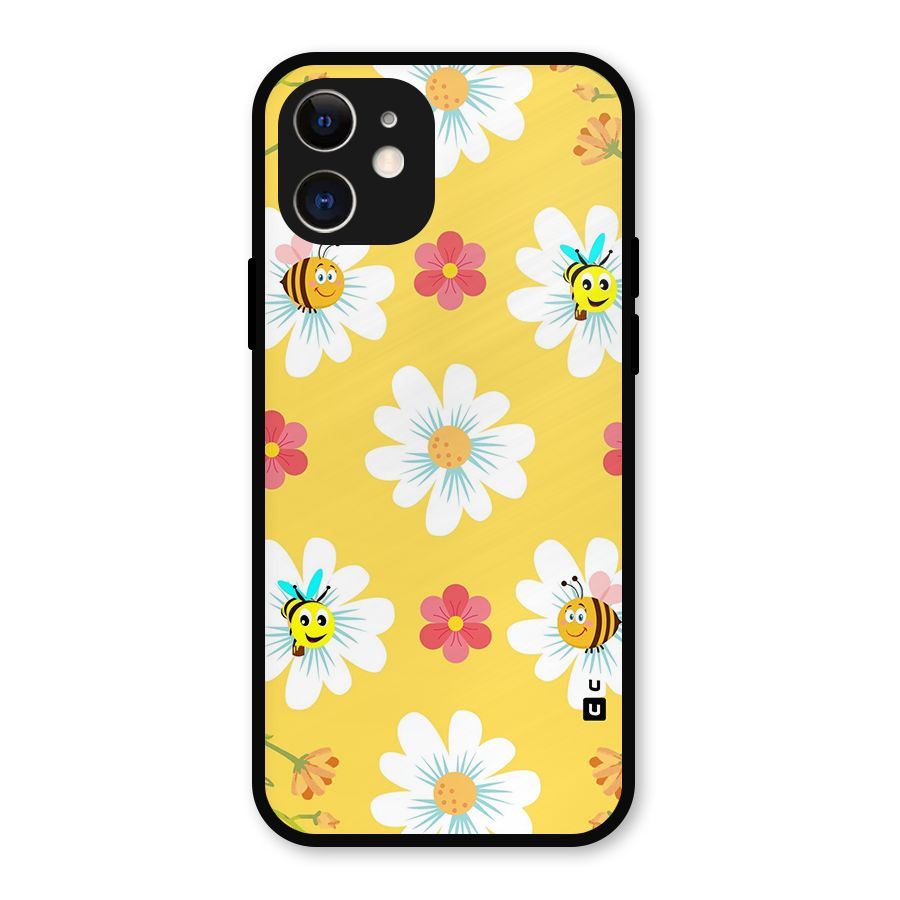 Happy Flowers Metal Back Case for iPhone 12