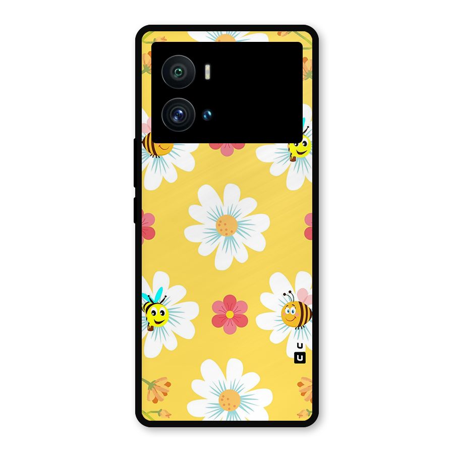 Happy Flowers Metal Back Case for iQOO 9 Pro
