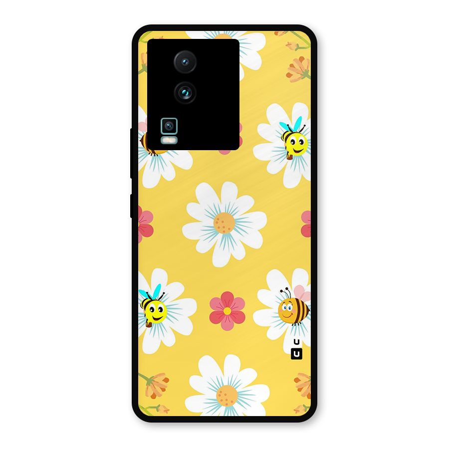 Happy Flowers Metal Back Case for iQOO Neo 7