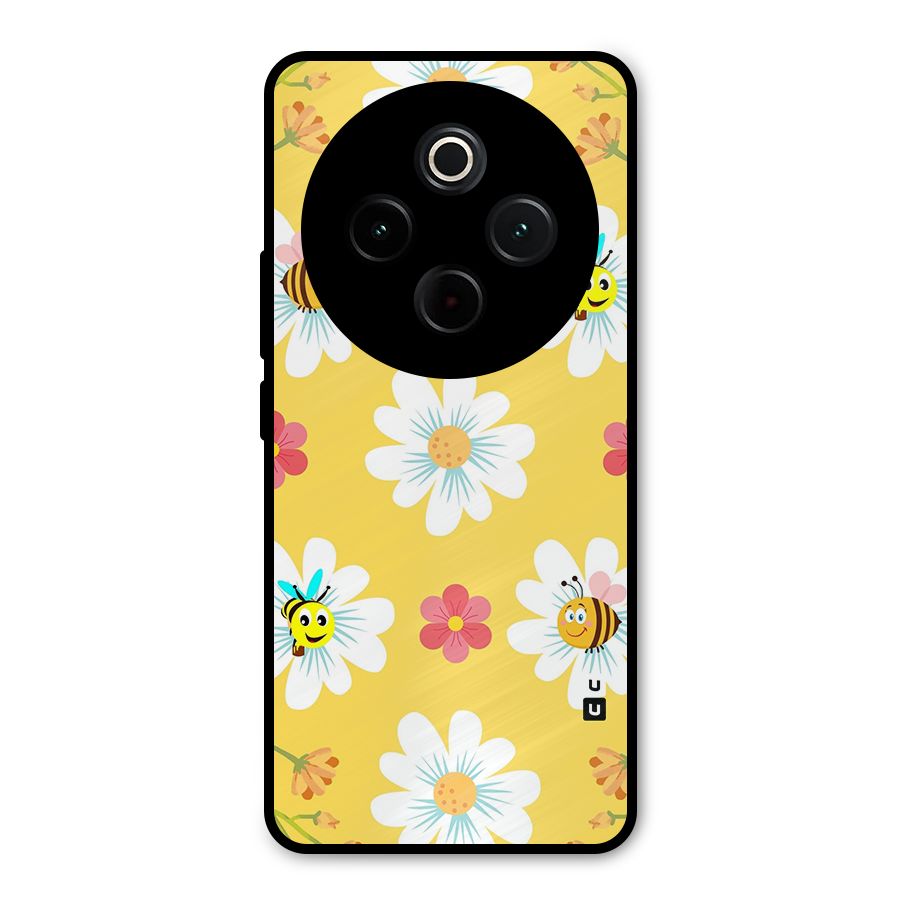 Happy Flowers Metal Back Case for iQOO Z10