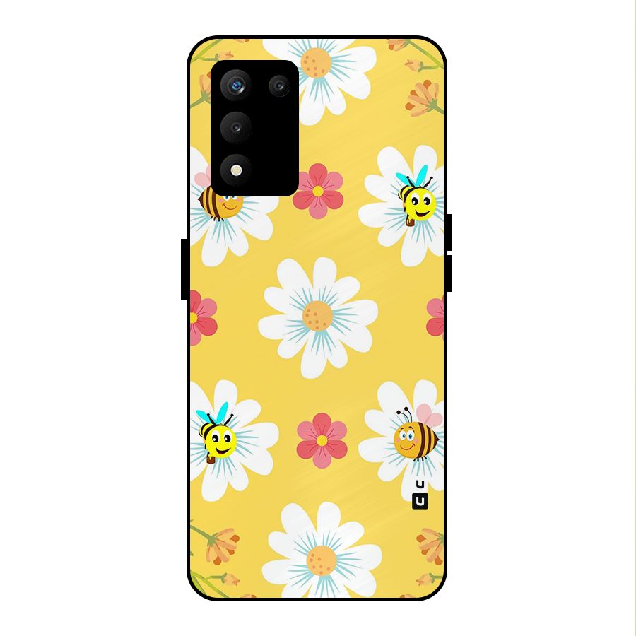 Happy Flowers Metal Back Case for realme 9 5G SE
