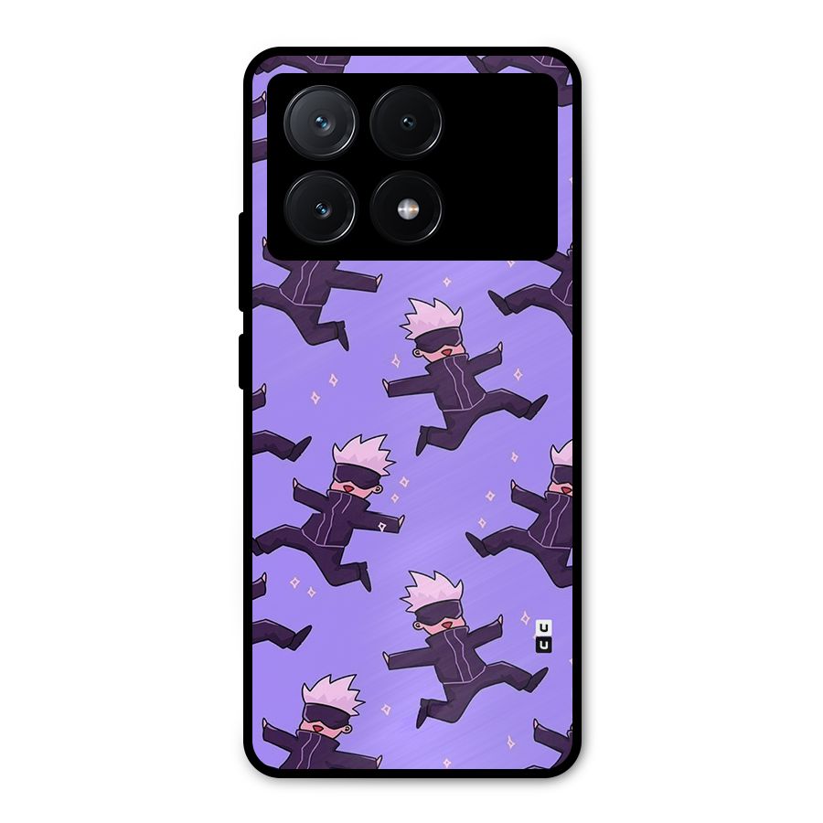 Happy Gojo Metal Back Case for Poco X6 Pro