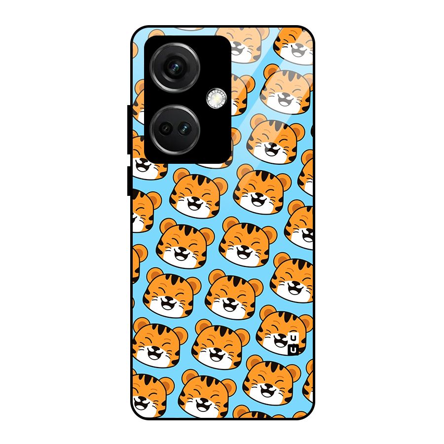 Happy Kitten Pattern Glass Back Case for OnePlus Nord CE 3 5G