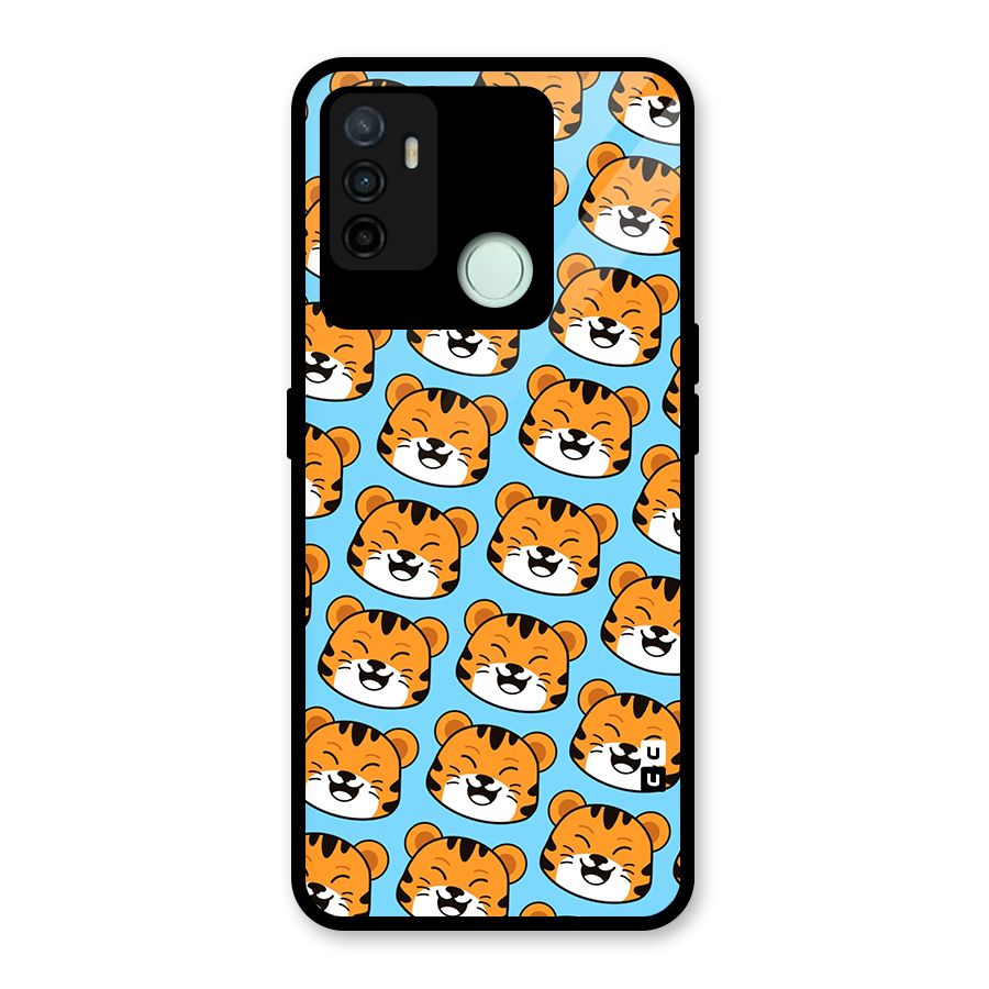 Happy Kitten Pattern Glass Back Case for Oppo A53