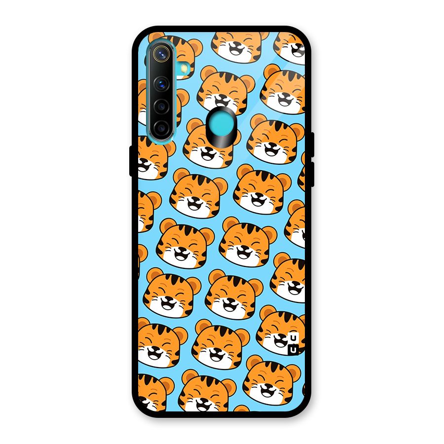 Happy Kitten Pattern Glass Back Case for Realme 5i