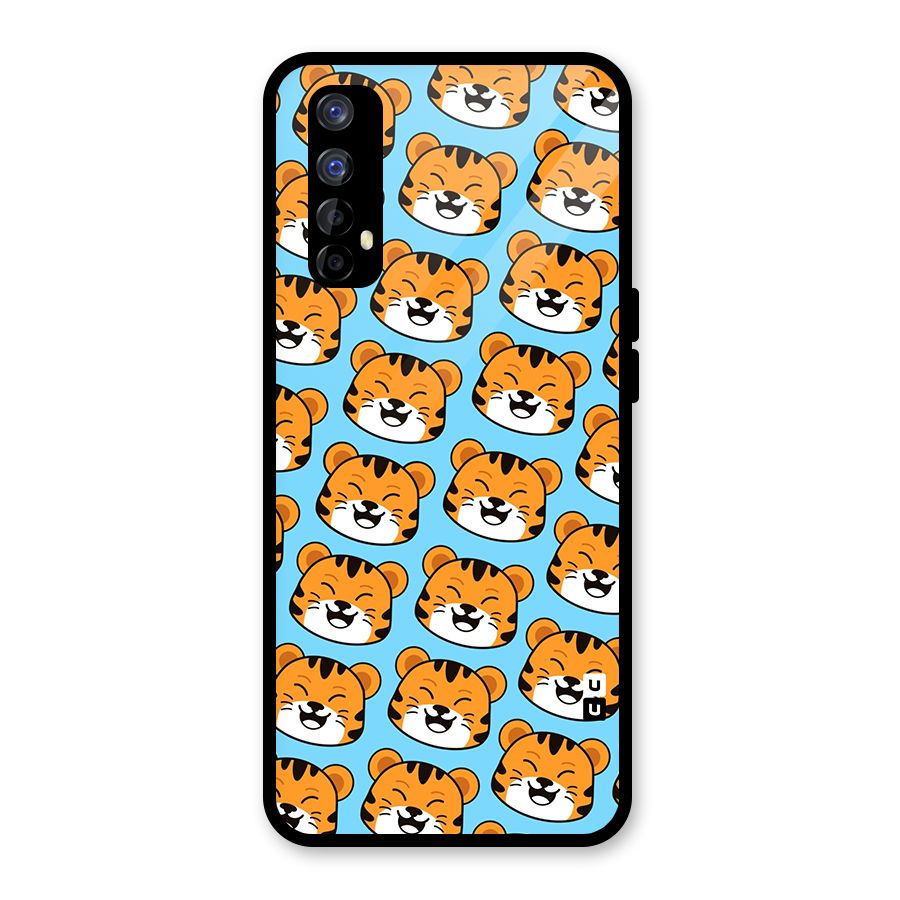 Happy Kitten Pattern Glass Back Case for Realme 7