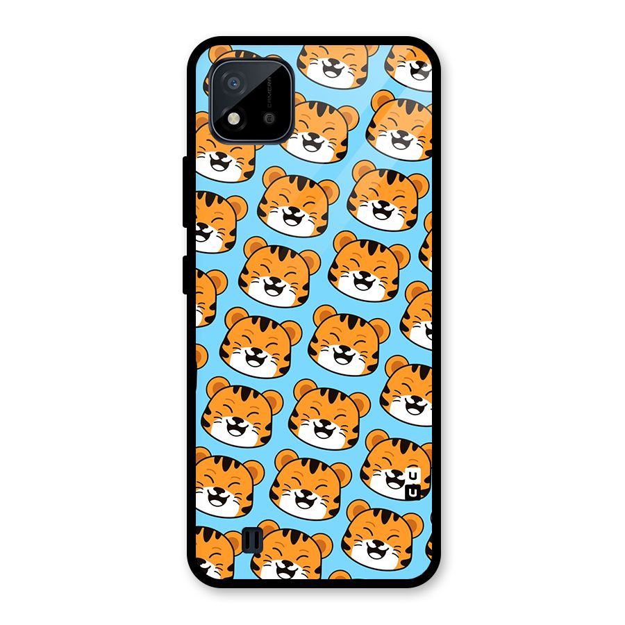 Happy Kitten Pattern Glass Back Case for Realme C11 2021