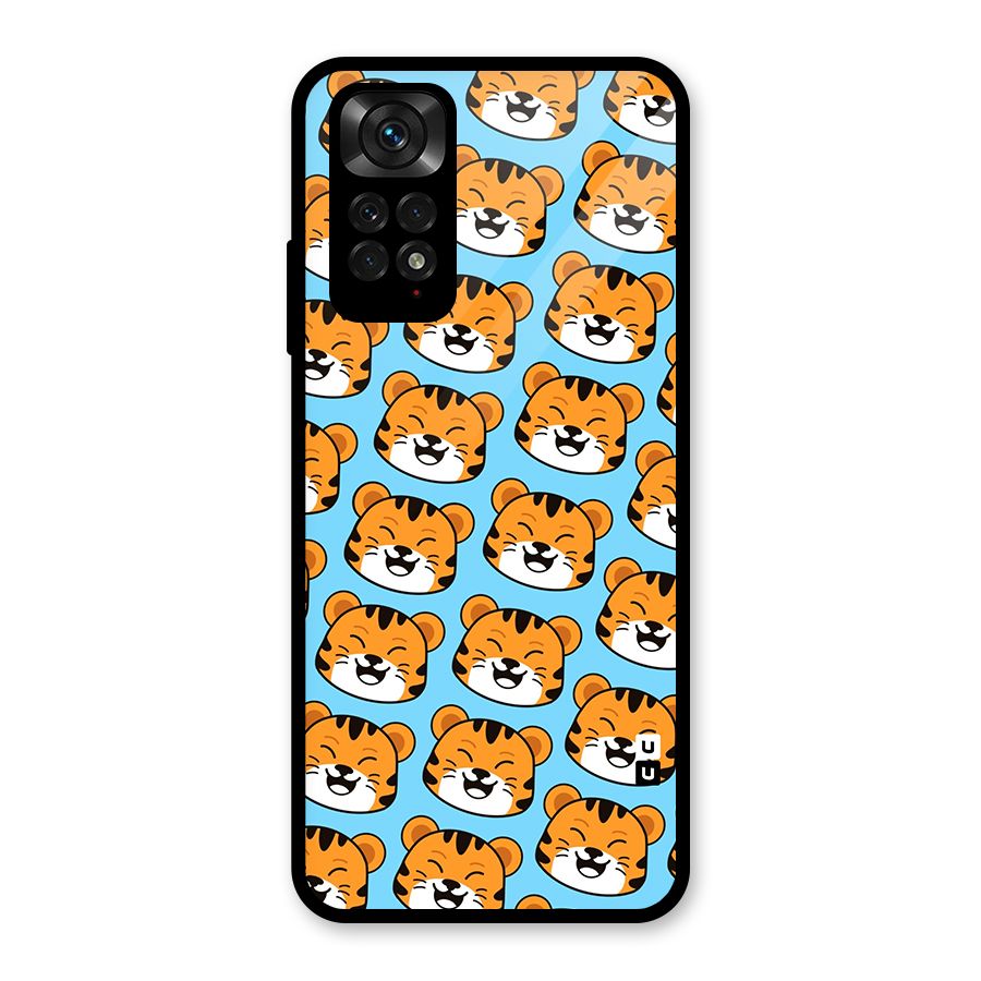 Happy Kitten Pattern Glass Back Case for Redmi Note 11S