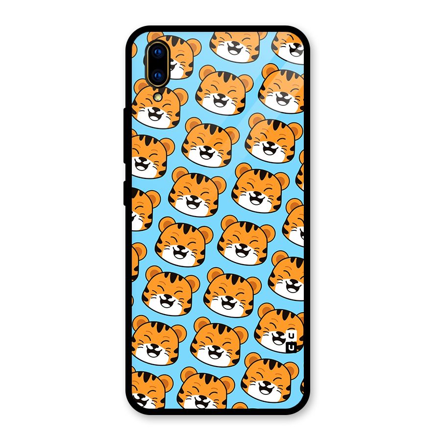 Happy Kitten Pattern Glass Back Case for Vivo V11 Pro