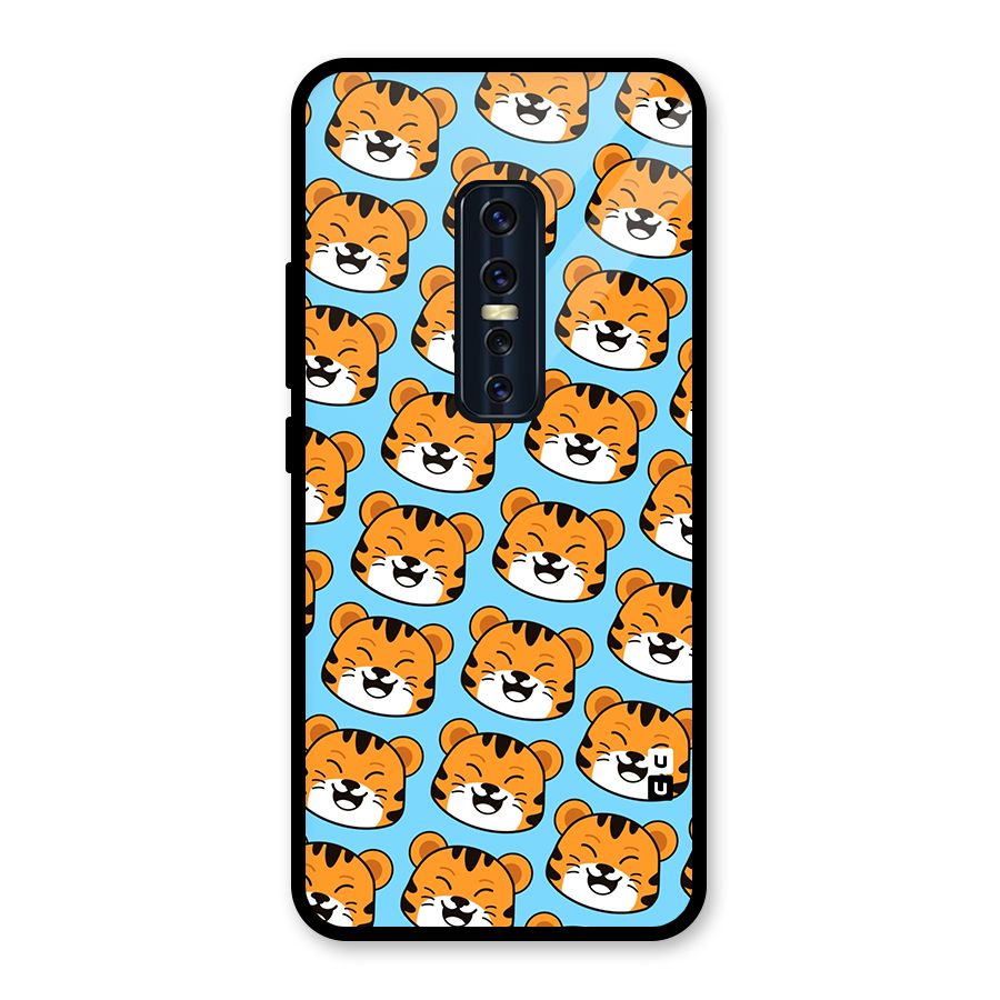 Happy Kitten Pattern Glass Back Case for Vivo V17 Pro