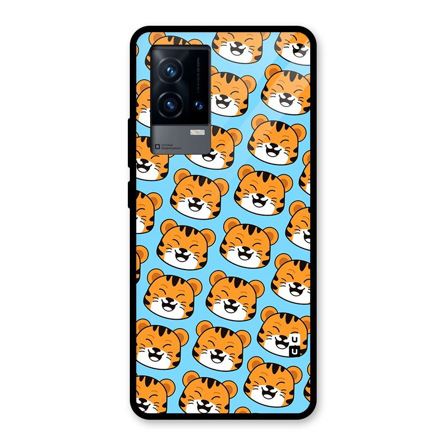 Happy Kitten Pattern Glass Back Case for iQOO 9 5G