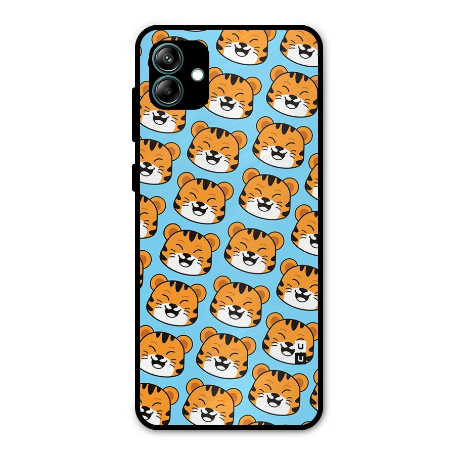 Happy Kitten Pattern Metal Back Case for Galaxy A04