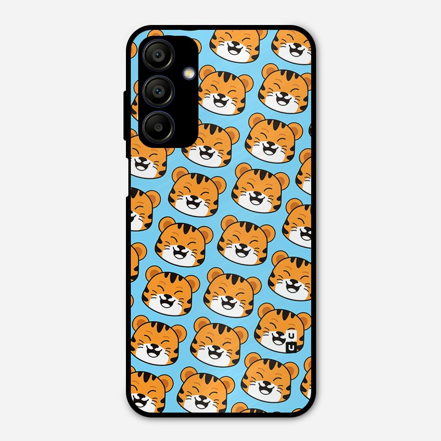 Happy Kitten Pattern Metal Back Case for Galaxy A15 5G