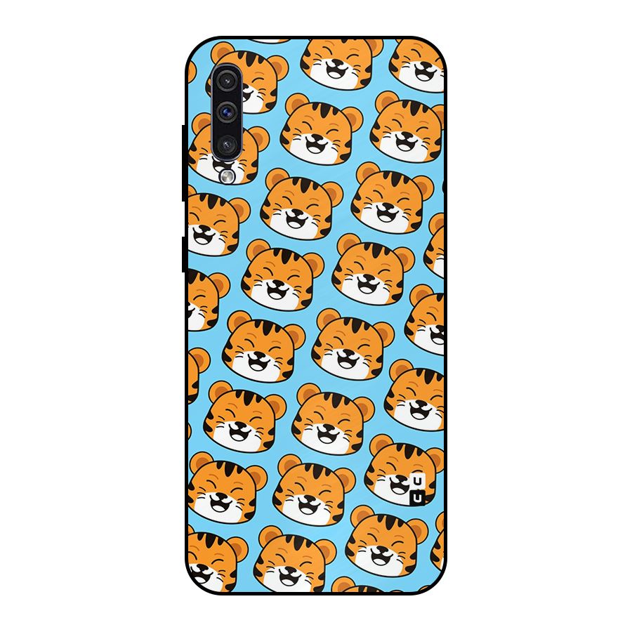 Happy Kitten Pattern Metal Back Case for Galaxy A50