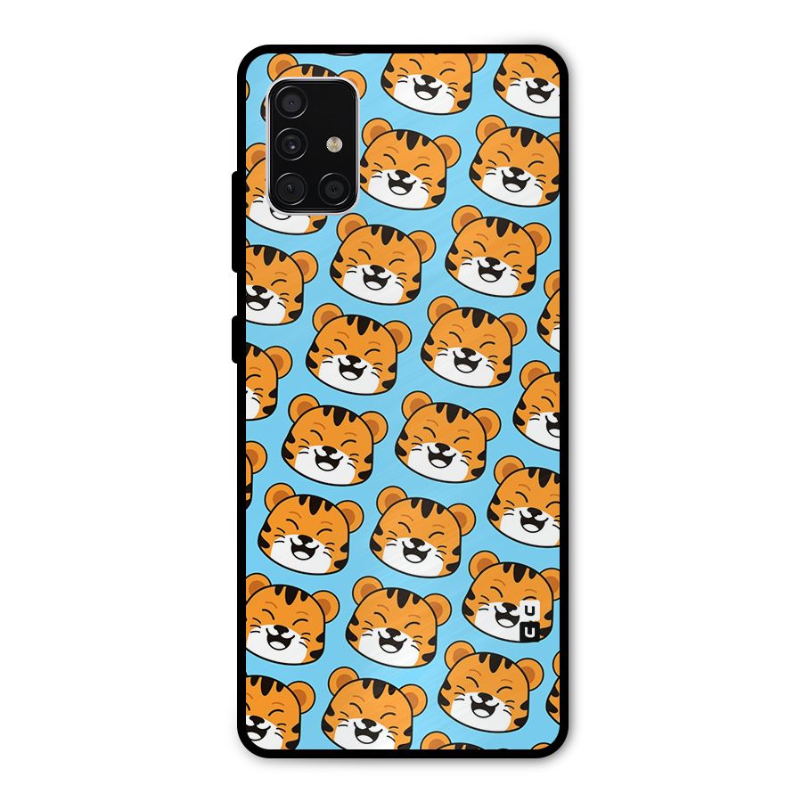 Happy Kitten Pattern Metal Back Case for Galaxy A51