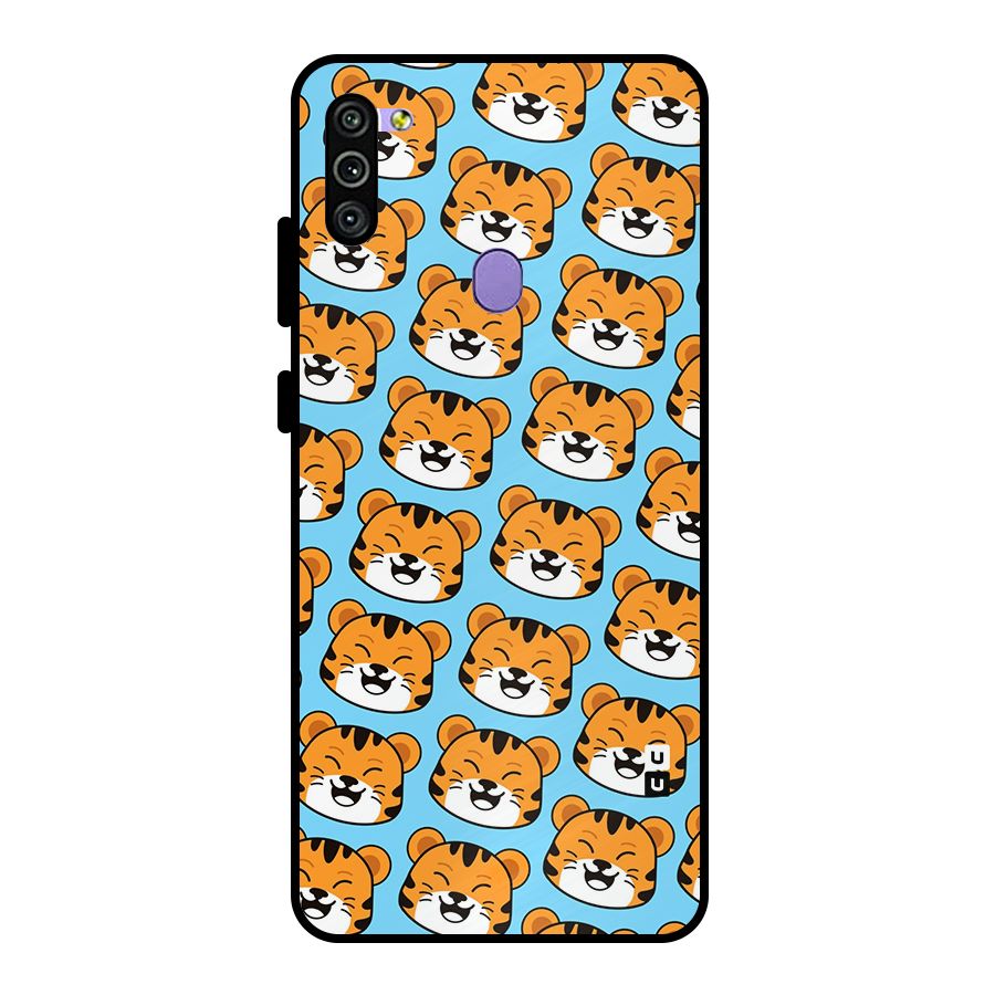 Happy Kitten Pattern Metal Back Case for Galaxy M11
