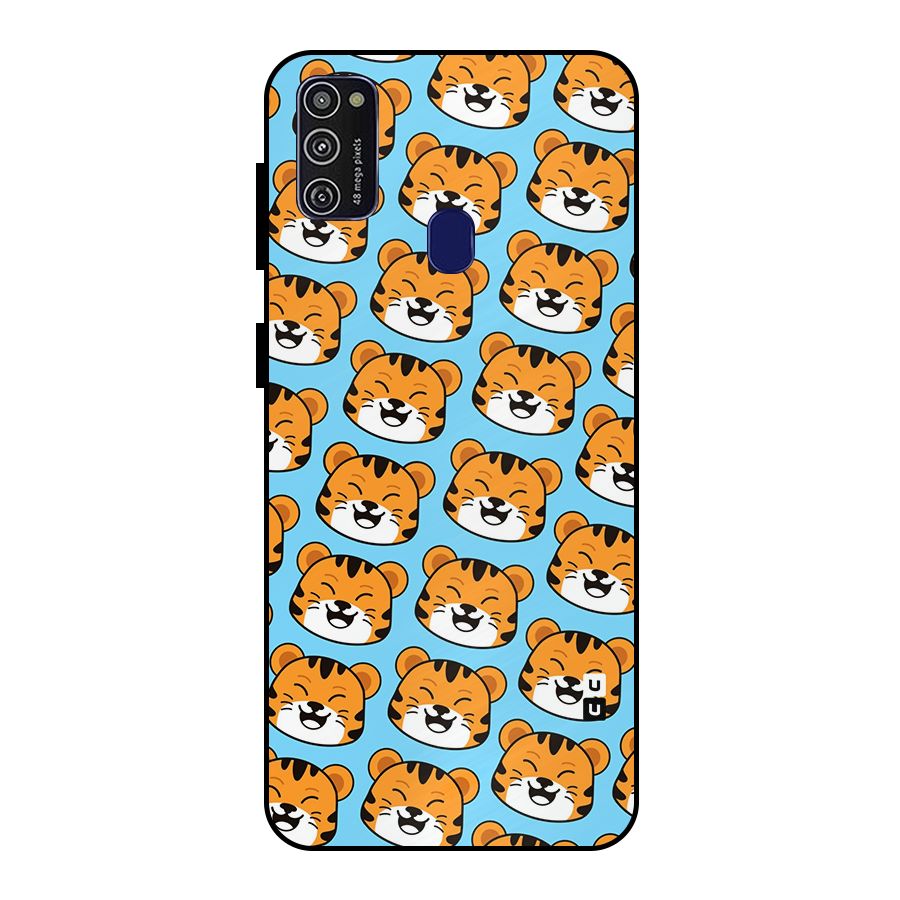 Happy Kitten Pattern Metal Back Case for Galaxy M30s