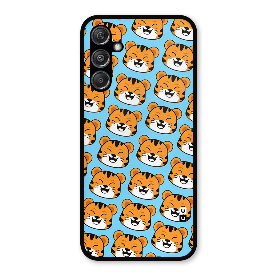 Happy Kitten Pattern Metal Back Case for Galaxy M34 5G