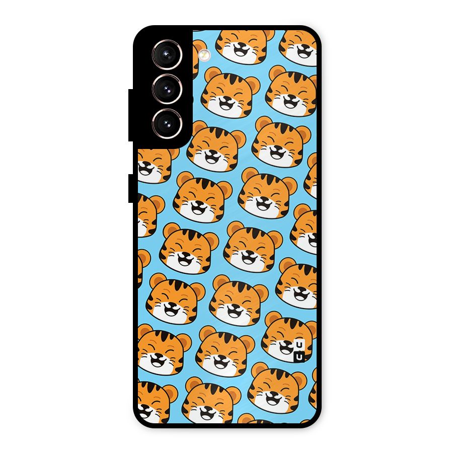 Happy Kitten Pattern Metal Back Case for Galaxy S21 5G