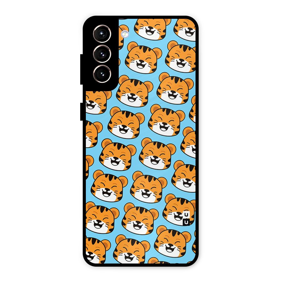Happy Kitten Pattern Metal Back Case for Galaxy S21 Plus