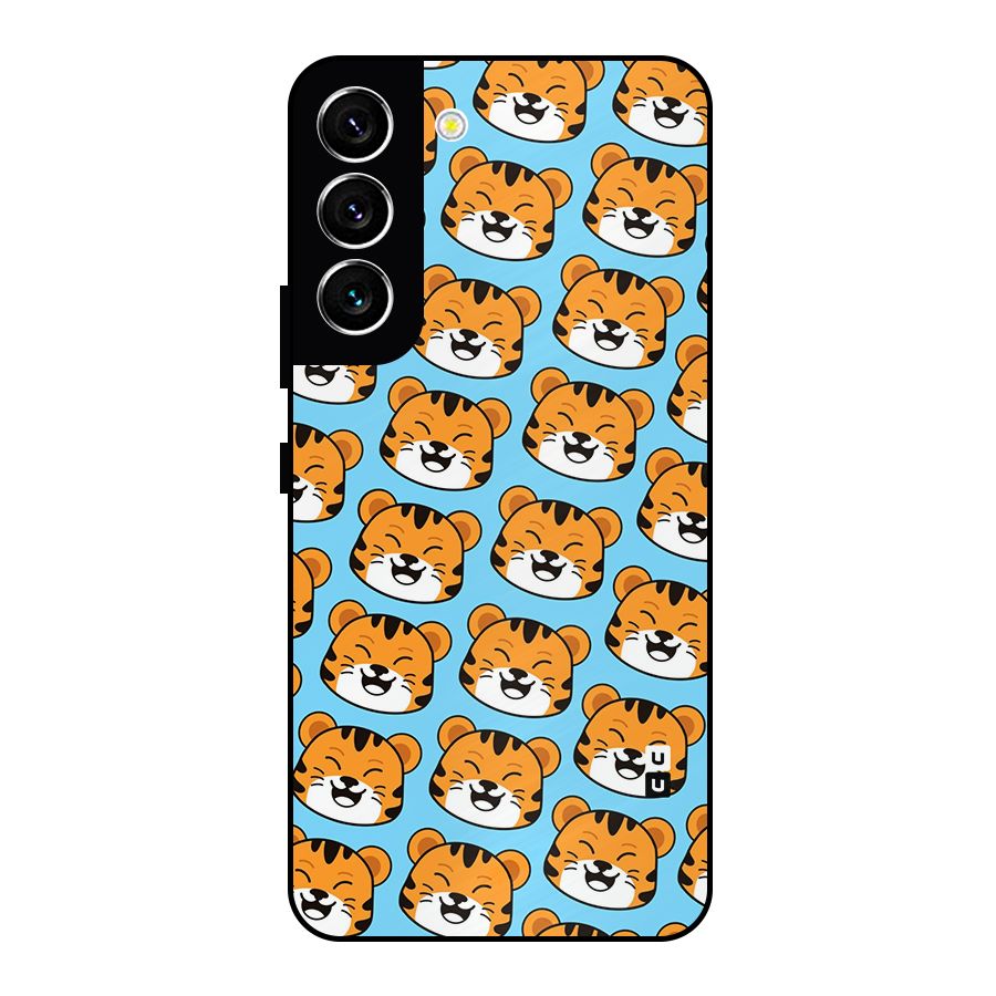 Happy Kitten Pattern Metal Back Case for Galaxy S22 5G