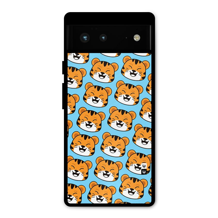 Happy Kitten Pattern Metal Back Case for Google Pixel 6