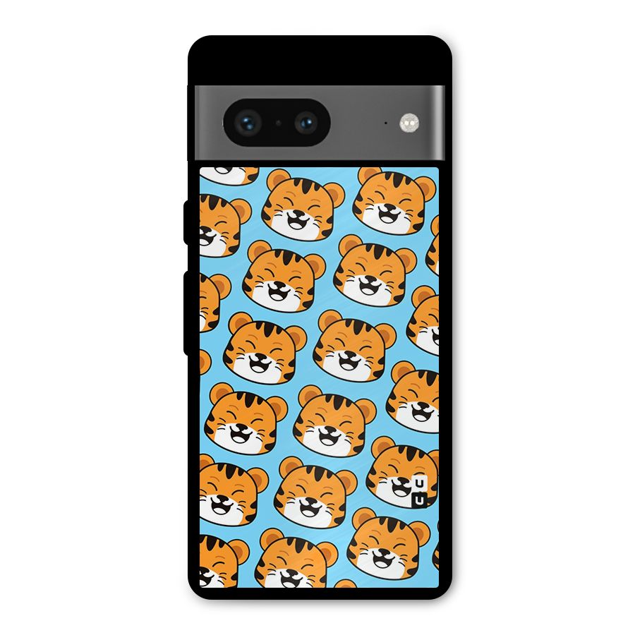 Happy Kitten Pattern Metal Back Case for Google Pixel 7