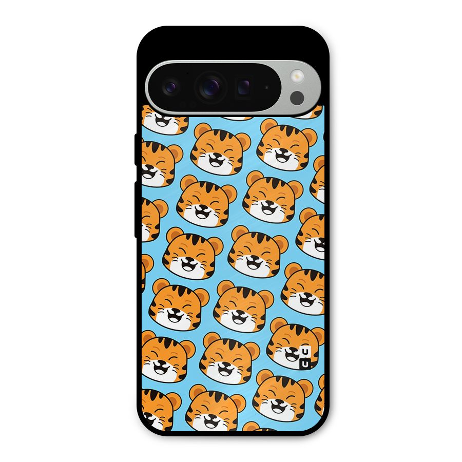 Happy Kitten Pattern Metal Back Case for Google Pixel 9 Pro XL