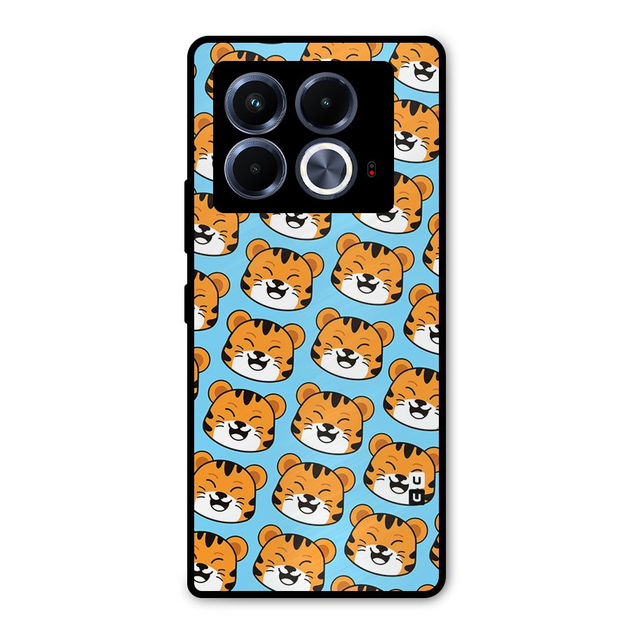 Happy Kitten Pattern Metal Back Case for Infinix Note 40 5G