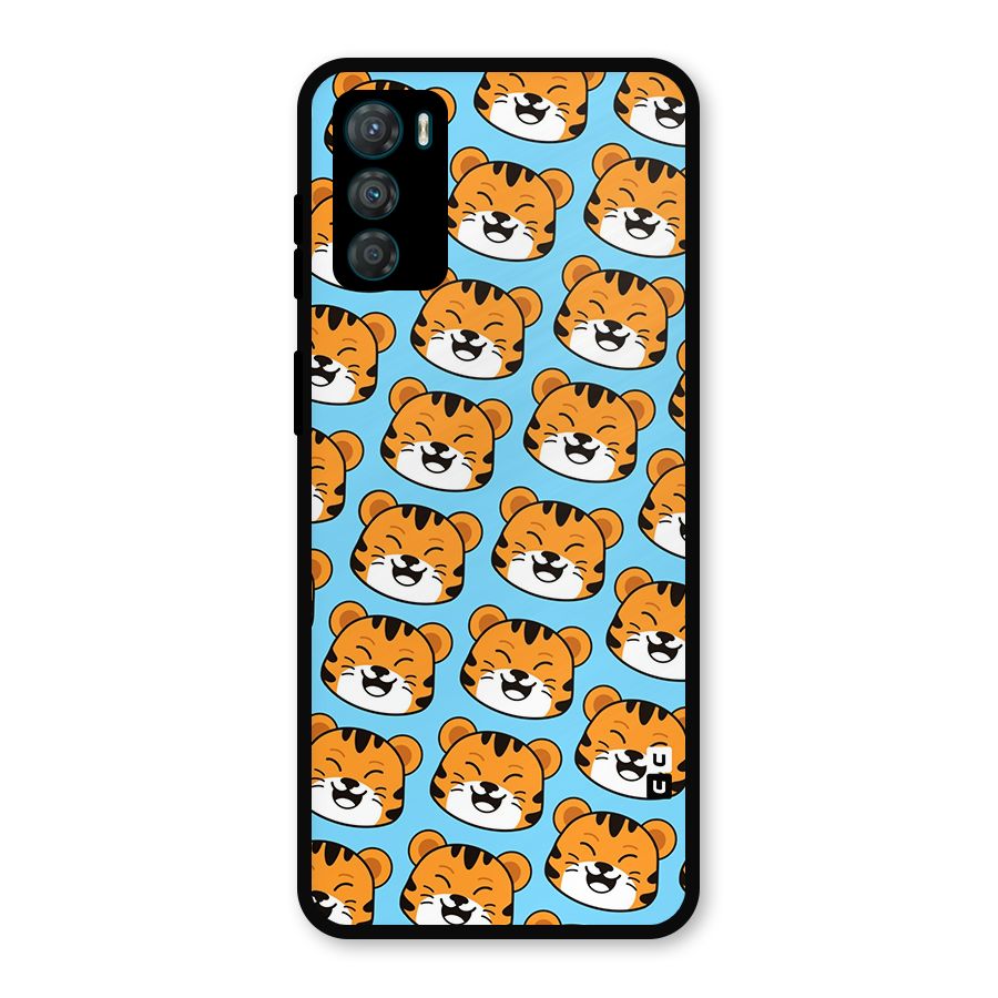 Happy Kitten Pattern Metal Back Case for Moto G42