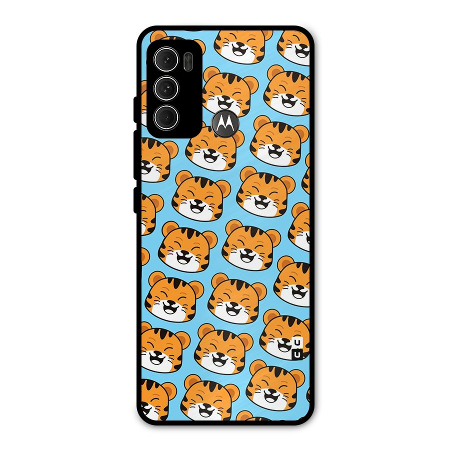 Happy Kitten Pattern Metal Back Case for Moto G60